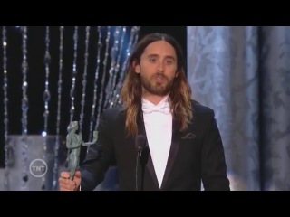 jared leto receives the sag award (january 18, 2014)