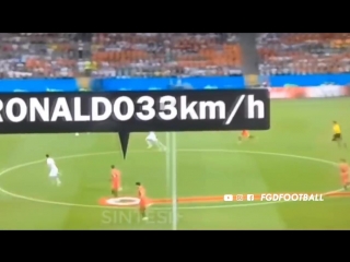 portugal forward cristiano ronaldo hit 38 6 km/h in one of his team's counterattacks against spain
